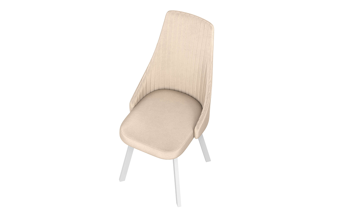 Стул Лион велюр конфетти крем/Цвет металл белый